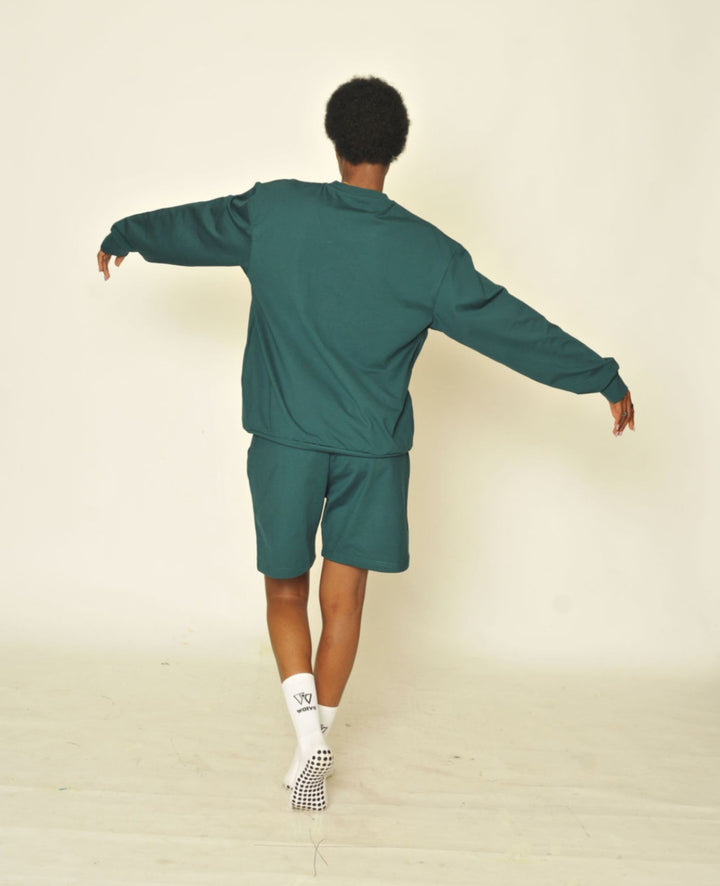 Green Sweatshirt and Short Set
