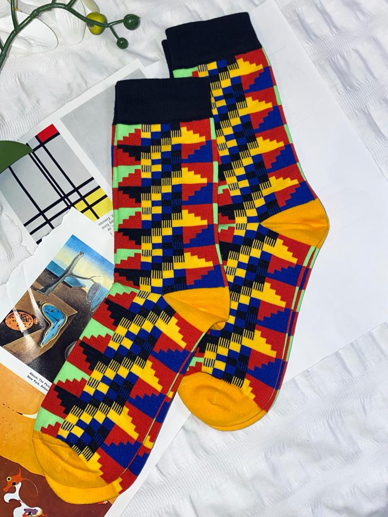 Black and Yellow African Prints Socks