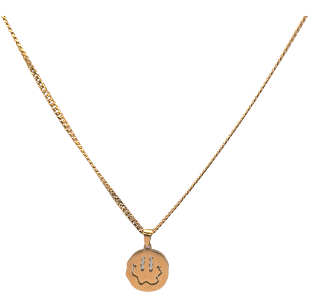 Squiggly Smiley Pendant Necklace