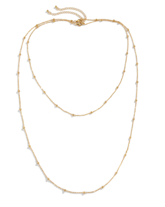 beaded long chain necklace