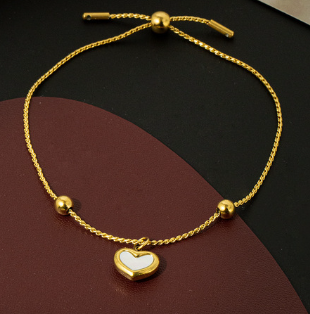 Shell Heart-Shaped Earrings and Bracelet